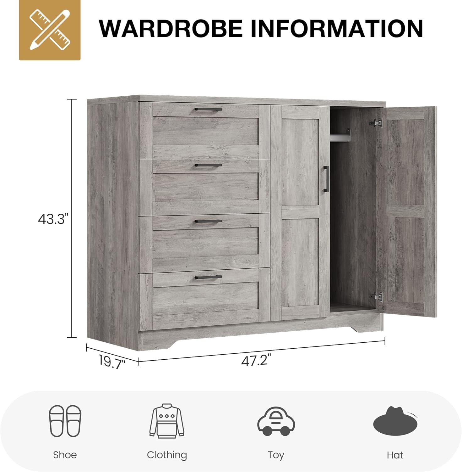 Garveehome Armoire Wardrob